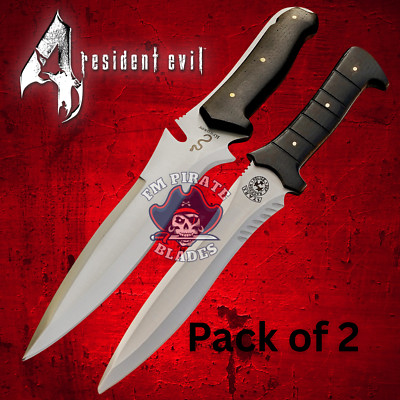 Resident Evil 4 Knives Leon Kennedy and Jack Krauser knives With Sheath 2 Knives