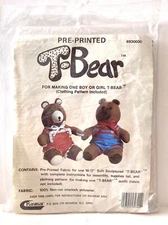 Vintage Teddy Bear Pre-Printed Fabric Kit - T-Bear - Clothing Pattern Included