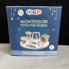 BLUE Wooden Baby Toy  Wooden Baby Rattle, 0-6 Months Wooden Toys, Baby Toys