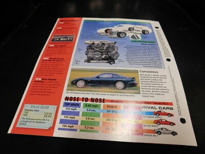 1991-1997 Mazda RX-7 Spec Sheet Brochure Photo Poster 92 93 94 95