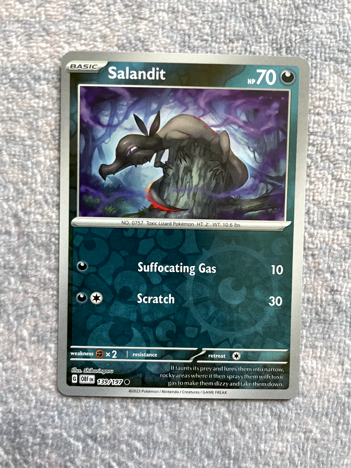 Pokémon Card - Salandit - Reverse Holo (139/197 - Obsidian Flames)