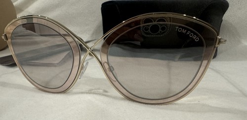 TOM FORD Sunglasses AUTHENTIC Sascha Ft0604/s TF604 Rose Gold Pink Havana Brown - Picture 4 of 13