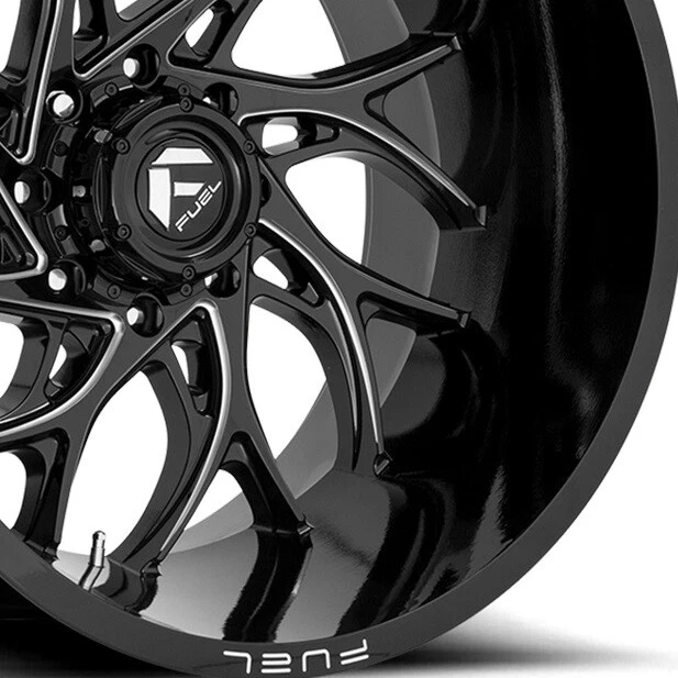 22 FUEL RUNNER GLOSS BLACK WHEELS GMC SIERRA RAM 1500 22X10 Foto 3 de 4