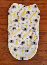 Petite L'Amour Fleece Newborn Baby Wrap Swaddle Blanket Elephant Giraffe