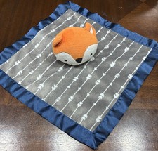 Parents Choice Orange/gray Fox Lovey Security Blanket Satin Edge Blankie Plush