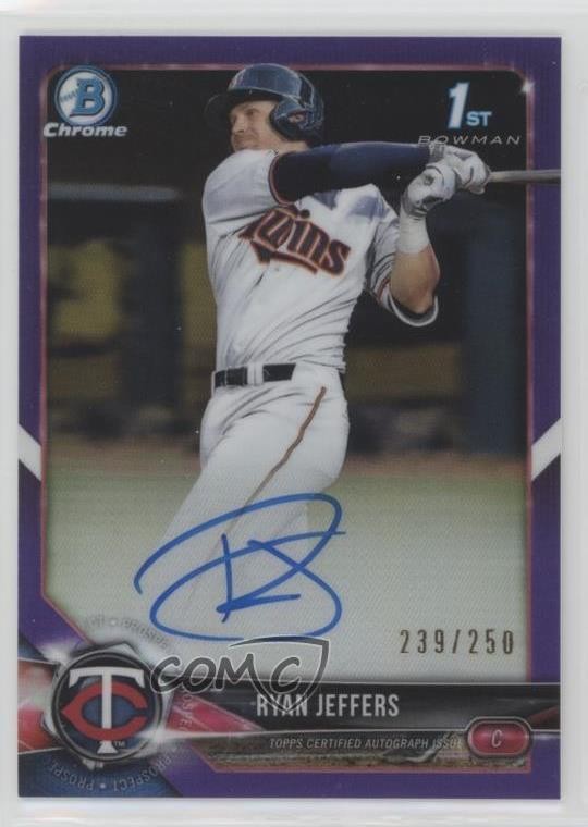 2018 Bowman Draft Chrome Pick Purple Refractor 239/250 Ryan Jeffers Auto ns6