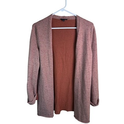 Etro Milano Wool Cashmere Cardigan Womens 10 Pink Orange Italian Knit Old Money