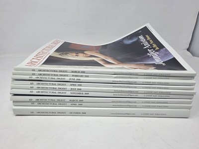 Lot of 9 Architectural Digest (2008,2009,2010) Magazines Interior Design Style