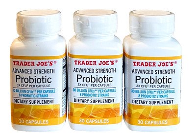 3 (90 CAPS) TRADER JOE'S Advanced Strength Probiotic 30 Billion CFU-BEST B 6/27