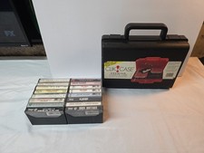 Vintage CLIK CASE 16 Cassette Storage Carrying Case Tote Black-Plastic W/16 Tape