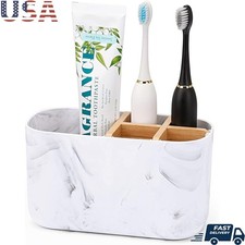 Toothbrush Holder Bathroom Organizer 5-Slot Removable Storage Countertop DIY New