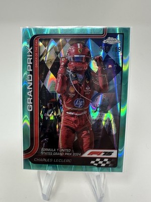 2025 Topps Chrome F1 Charles Leclerc # 140 Aqua Raywave Refractor /199 