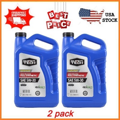 NEW 2 pack Super Tech High Mileage Full Synthetic SAE 5W-30 Motor Oil, 5 Qt