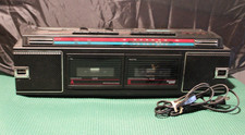 Vintage Dual Portable Cassette Boombox Surround Sound Model 681-3005 Untested