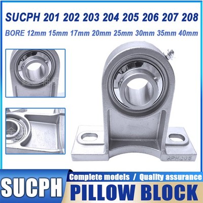 Premium SUCPH201-SUCPH208 | Bore 12-40mm Stainless Pillow Block Thickening Base