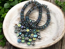 6x2mm Metallic Gray Washed Crystal AB Smooth Rondelle Czech Glass Beads 50 Beads