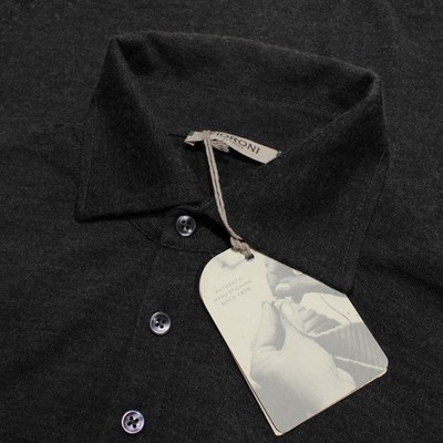 Fioroni NWT Long Sleeve Polo Sweater Size 54 (US XL) Dark Gray Cashmere & Silk