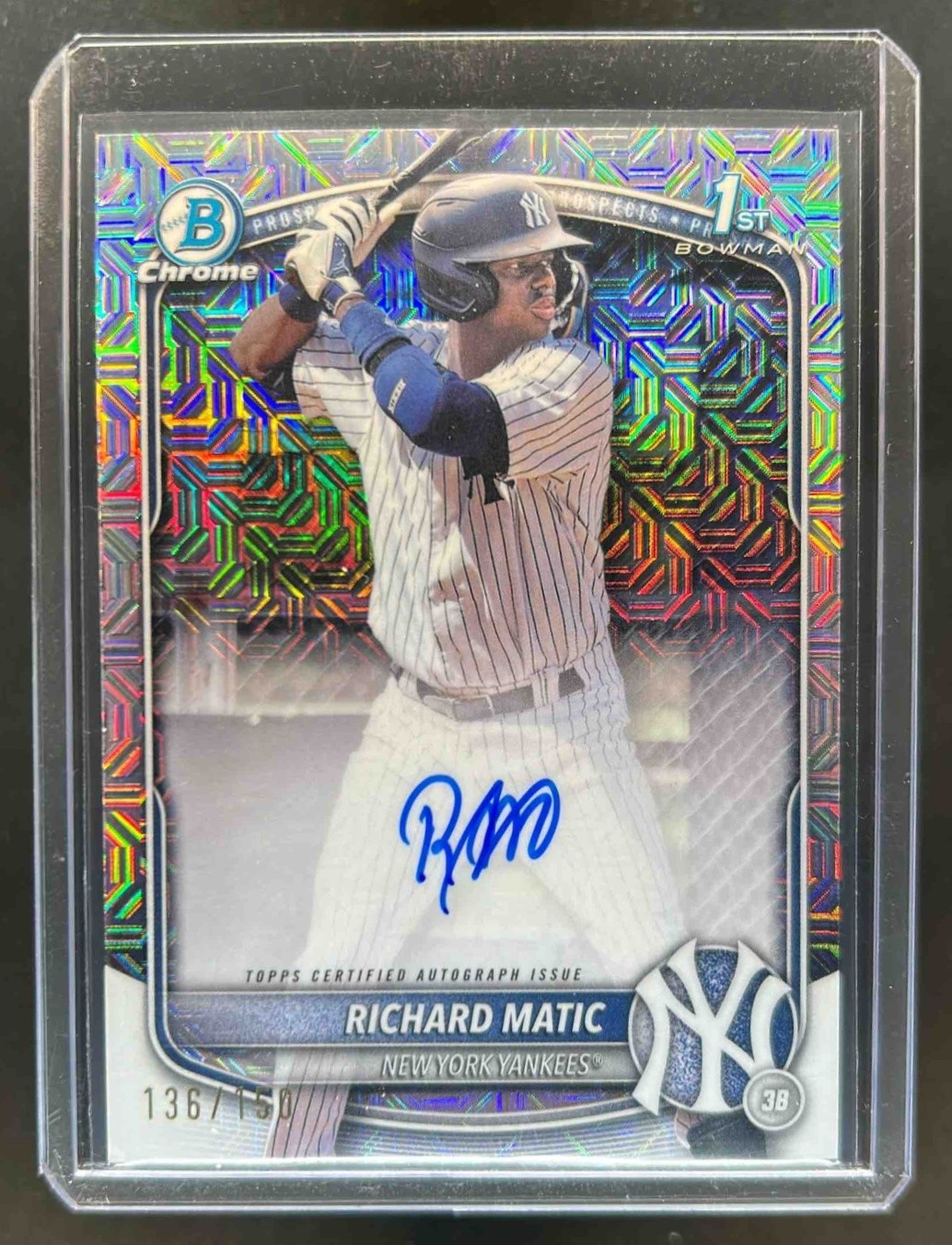 2025 Bowman Richard Matic Chrome Auto HTA Choice Refractor 1st Prospect #136/150
