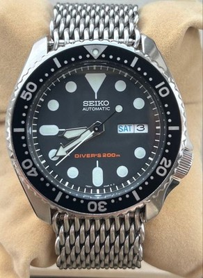 Seiko SKX007KC Automatik Taucheruhr 200m schwarzes Zifferblatt Polyurethan Gü...