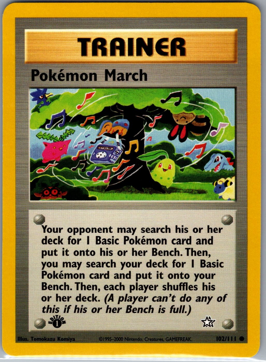 Pokemon March 102/111 1st Edition Non Holo Neo Genesis - Pokemon Card - NM