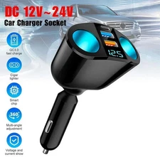 Dual USB Car Cigarette Lighter Socket Splitter Power Adapter Charger Outlet 12V