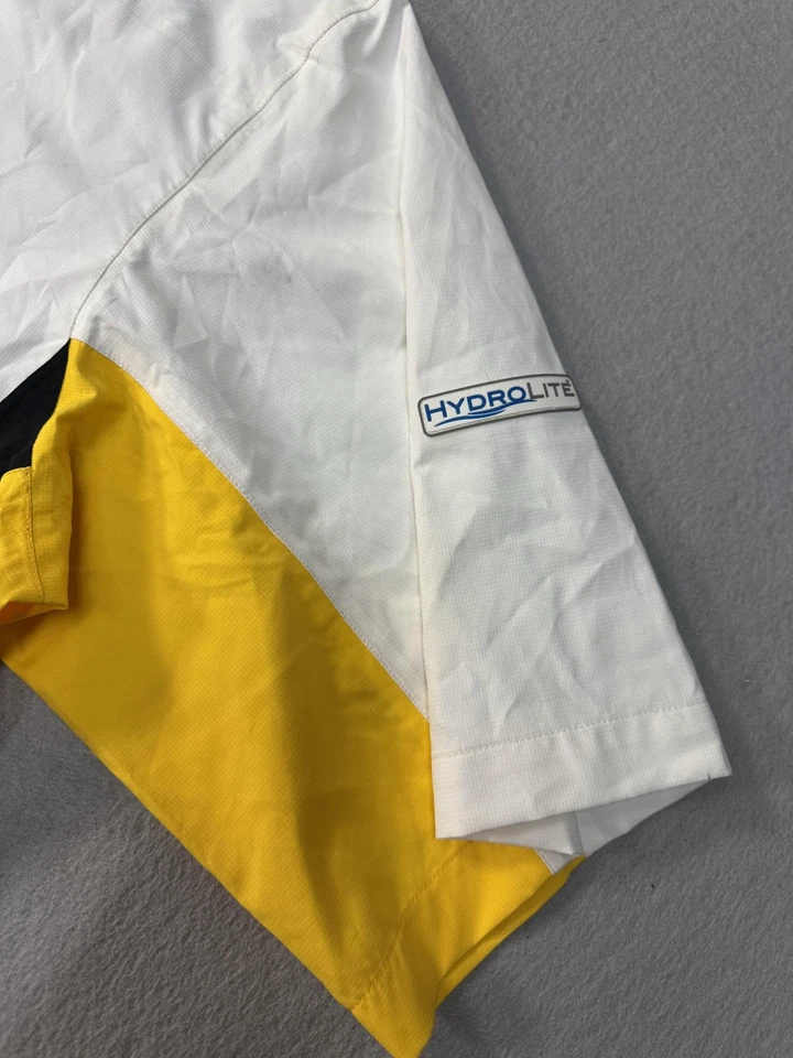 Camisa de chuva FootJoy DryJoys Hydrolite masculina grande branca amarela meio zíper golfe 23708 - Imagem 4 de 4