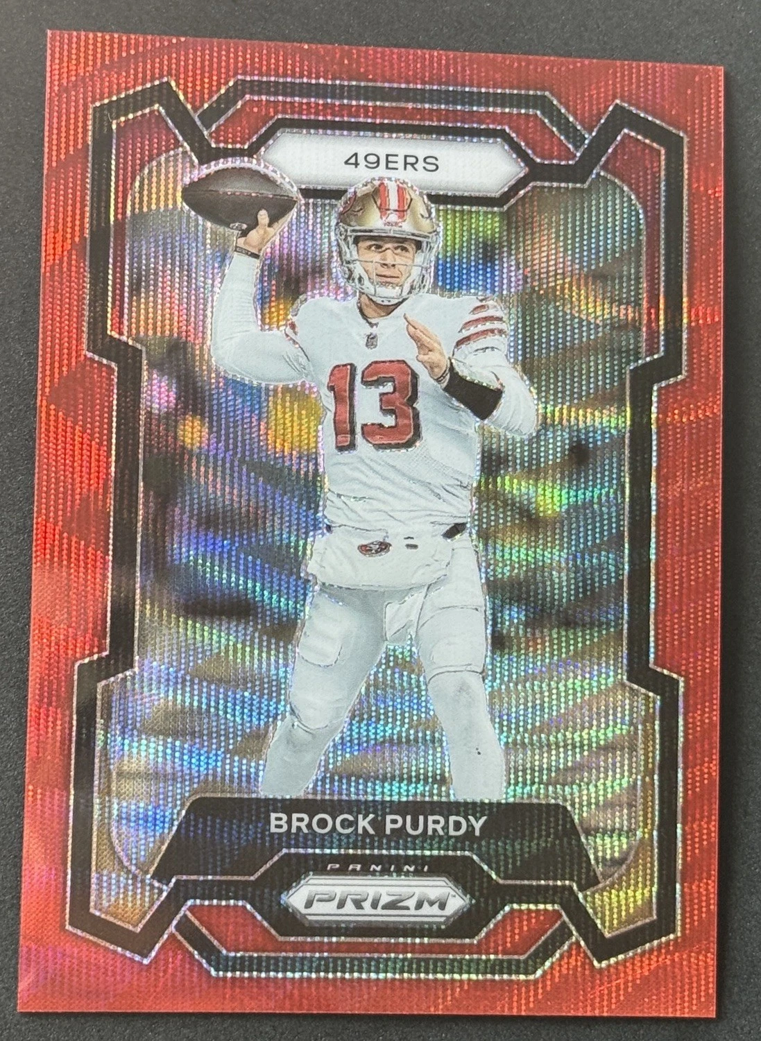 Brock Purdy 2023 Panini Prizm #266 Red Wave /149 San Francisco 49ers