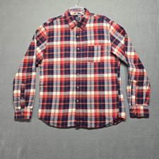 j.crew button up flannel plaid shirt mens size L