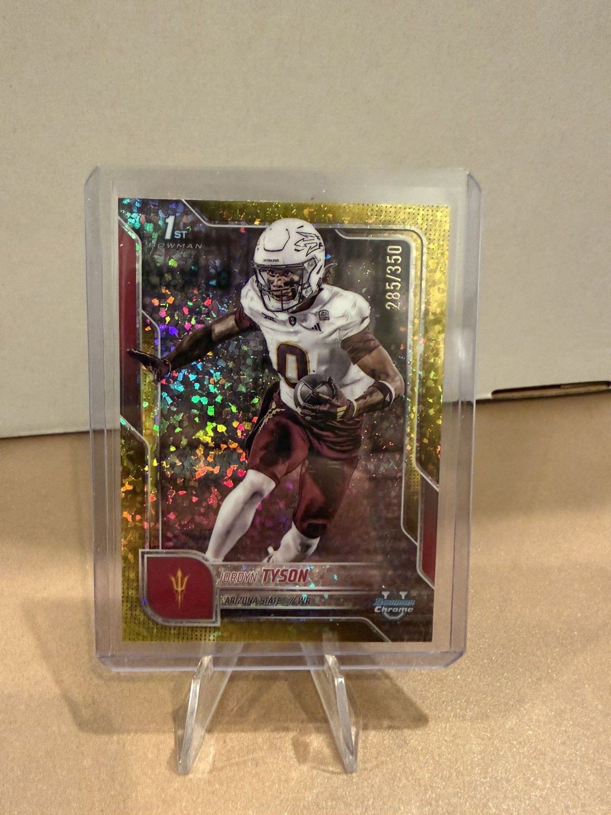 2025 Bowman Chrome U JORDYN TYSON 1ST BOWMAN Yellow Mini-Diamond Refractor /350