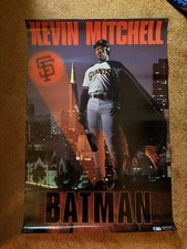 Vintage 1989 Costacos Kevin Mitchell Batman Poster MLB 24x36!