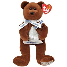Cocoa Bean Brown Bear Holding Hershey's Kiss Ty Beanie Baby Retired MWMT