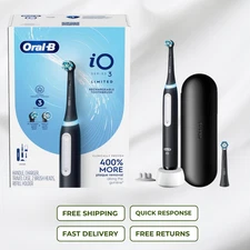 Oral-B iO Deep Clean Electric Toothbrush Black Series 3 2 Heads Travel Case