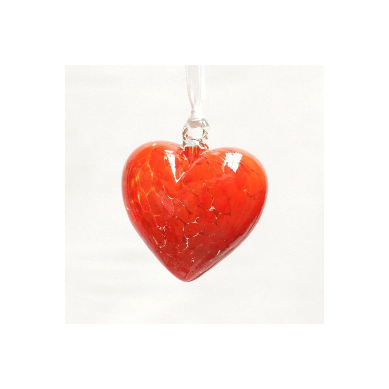 Milford Friendship Red Glass Heart Love Small Handmade Hanging Token Gift Idea