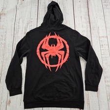 Spider-Man Marvel Black Long Sleeve Hooded Cotton Blend Sweatshirt Youth 2XL