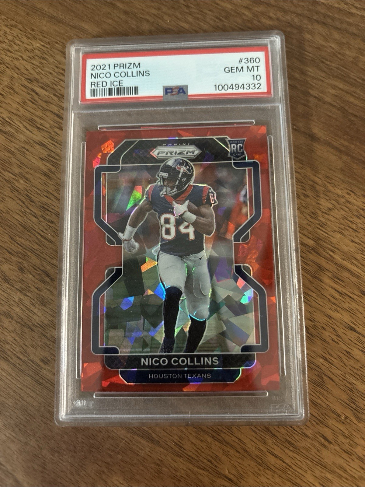 Nico Collins Panini Prizm #360 Red Ice