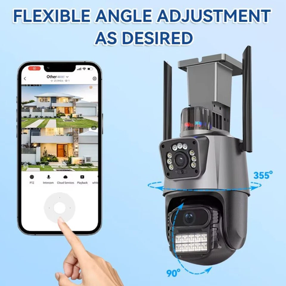 8MP 4K Wireless IP Camera WIFI Outdoor CCTV PTZ Smart Home Security IR Cam IP66▲ - Image 3 of 4