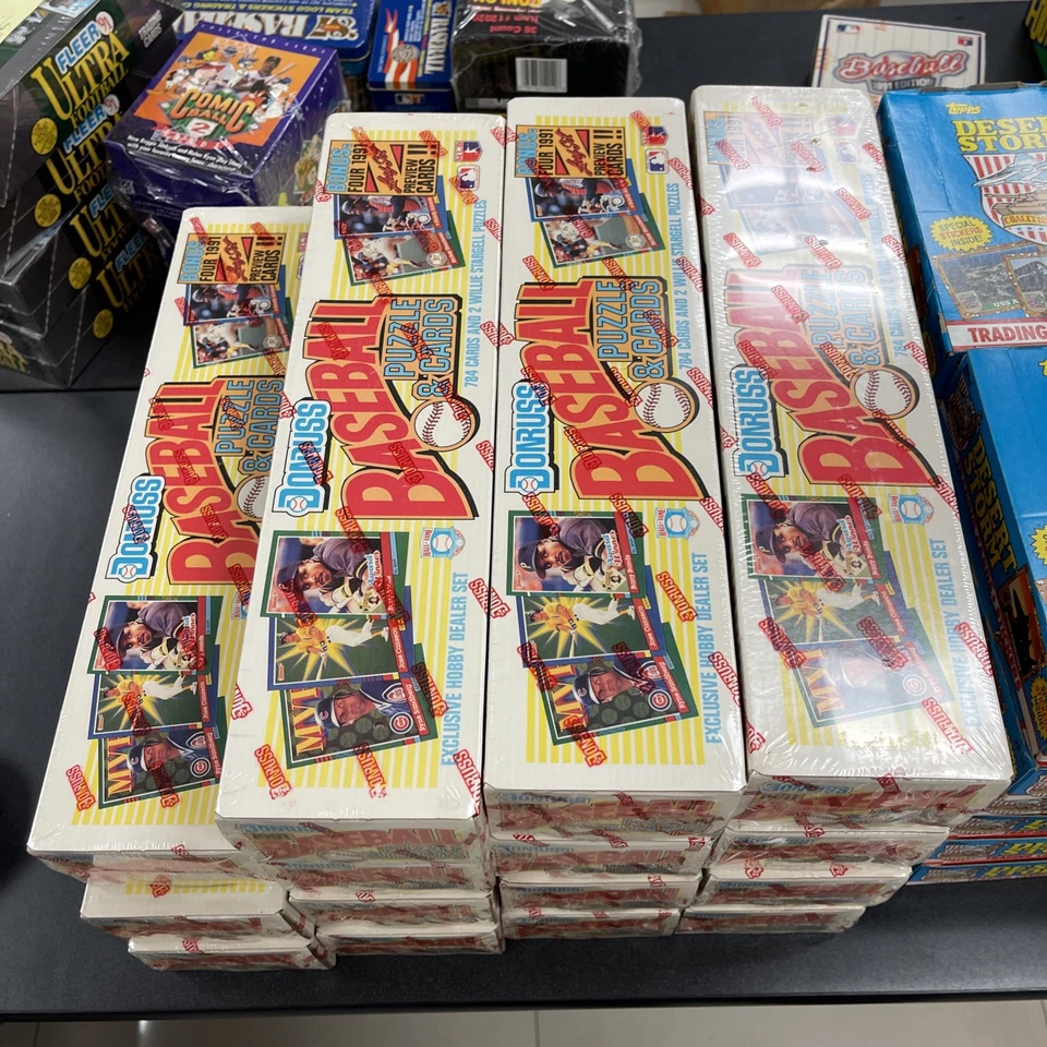 Juego completo de caja, rompecabezas y tarjetas de estuche Donruss Baseball 1991 sellado de fábrica Foto 2 de 3