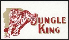Vintage label JUNGLE KING shoe box tiger pictured unused new old stock n-mint+