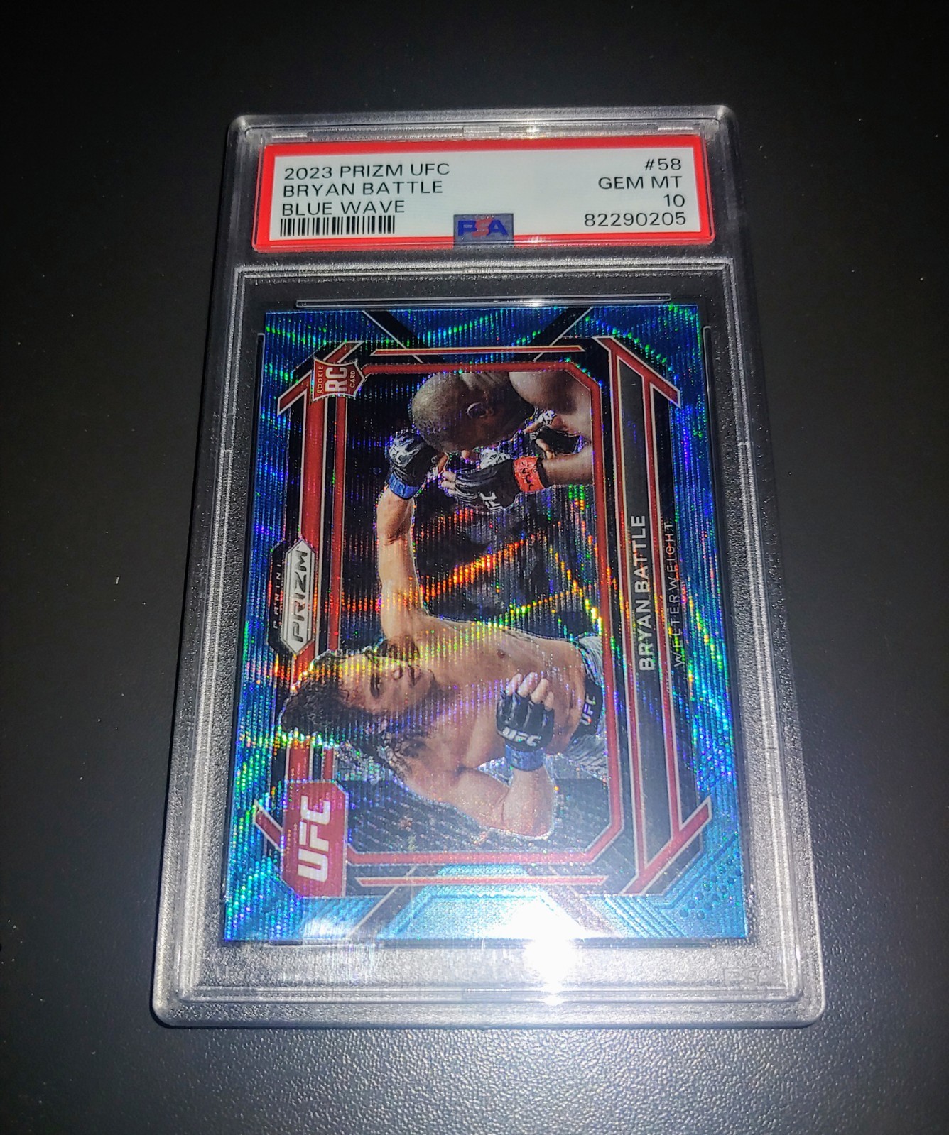 Bryan Battle UFC 2023 Panini #58 Blue Wave Prizm PSA 10