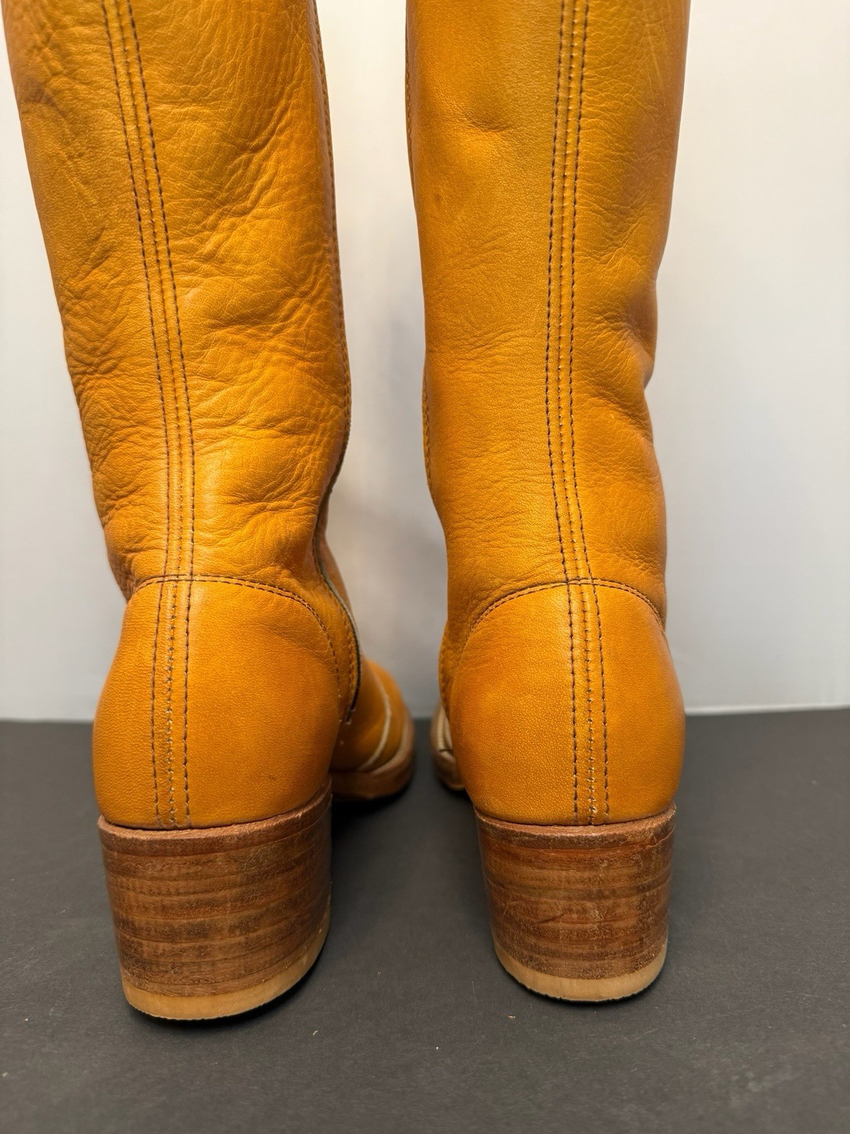 Vintage Frye Campus Boots 1970s Light Tan Size 7B Never Treated Excellent Cond. image 10