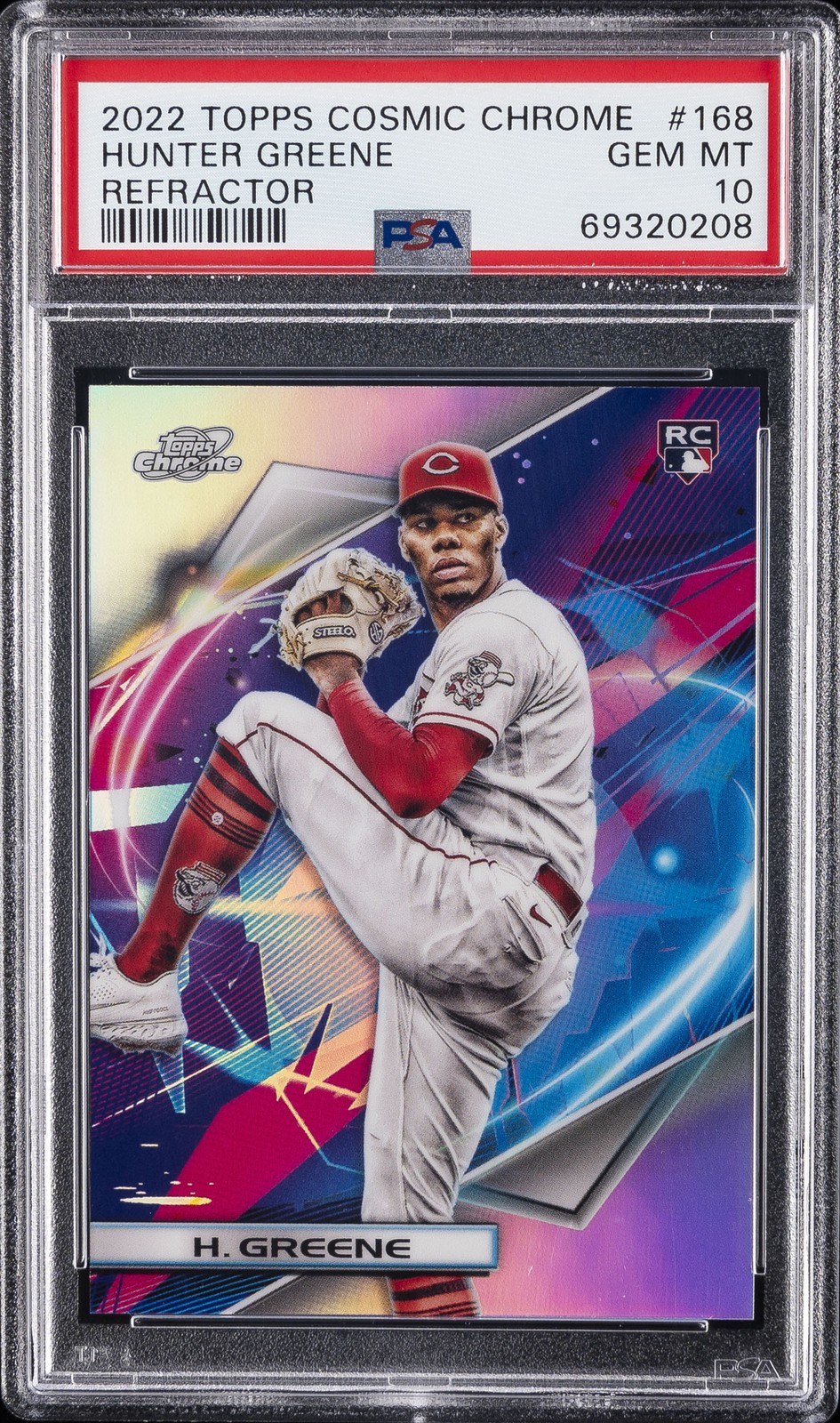2022 TOPPS COSMIC CHROME REFRACTOR #168 HUNTER GREENE ROOKIE RC PSA 10