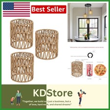 3-Piece Boho Rattan Lamp Shade Set for Elegant Home Decor