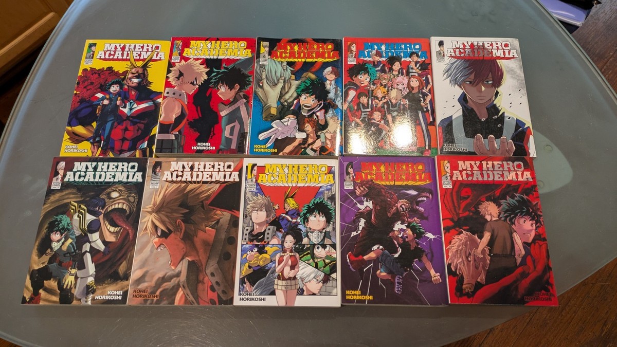 My Hero Academia manga vol. 1-30 + 9 spin-off volumes and heroes