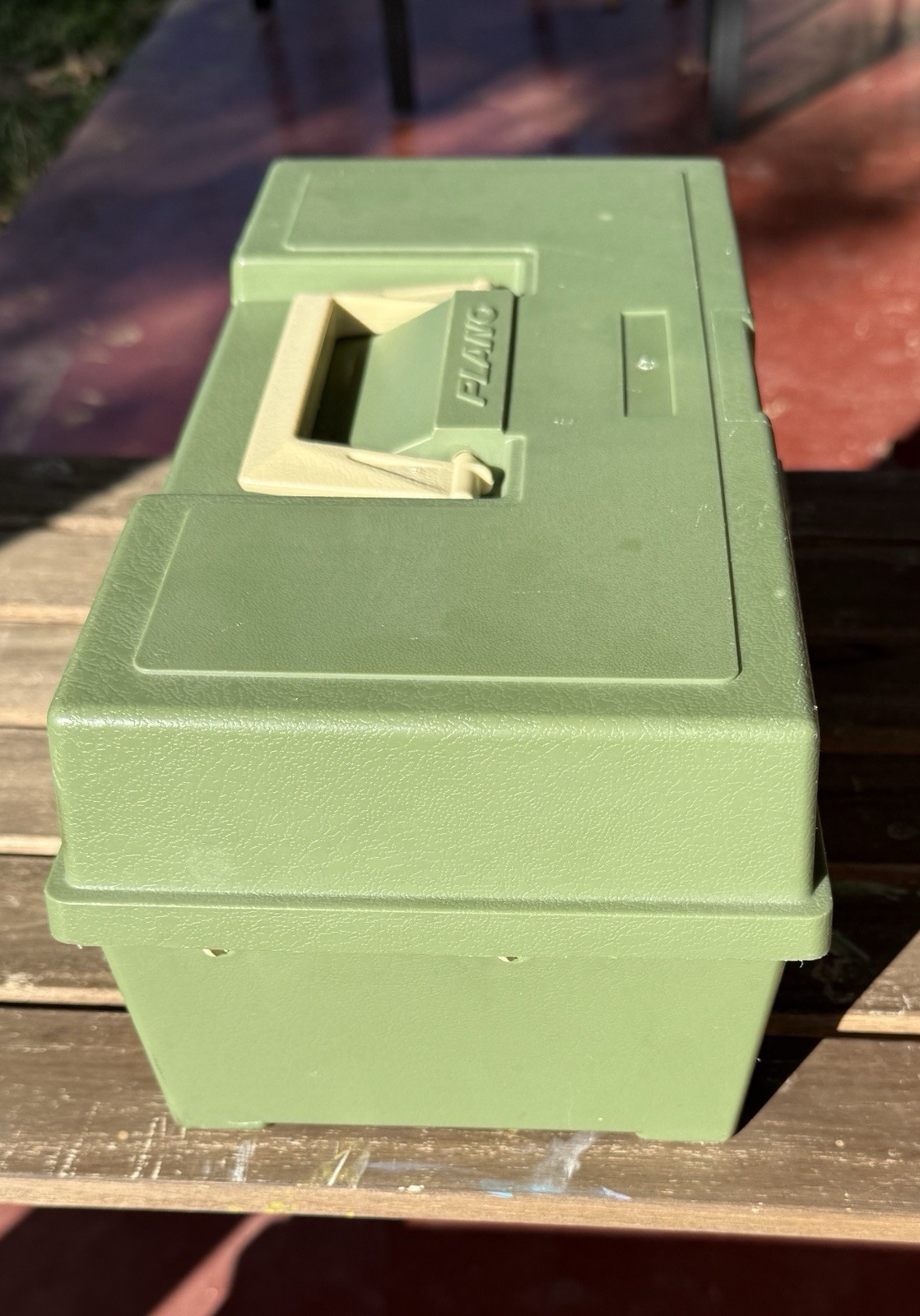 Vintage Plano Green Tackle Box Antique Tool Sewing Storage Fishing Collectible