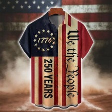 Patriotic 3D Hawaiian Shirt Lightweight Summer Beach
