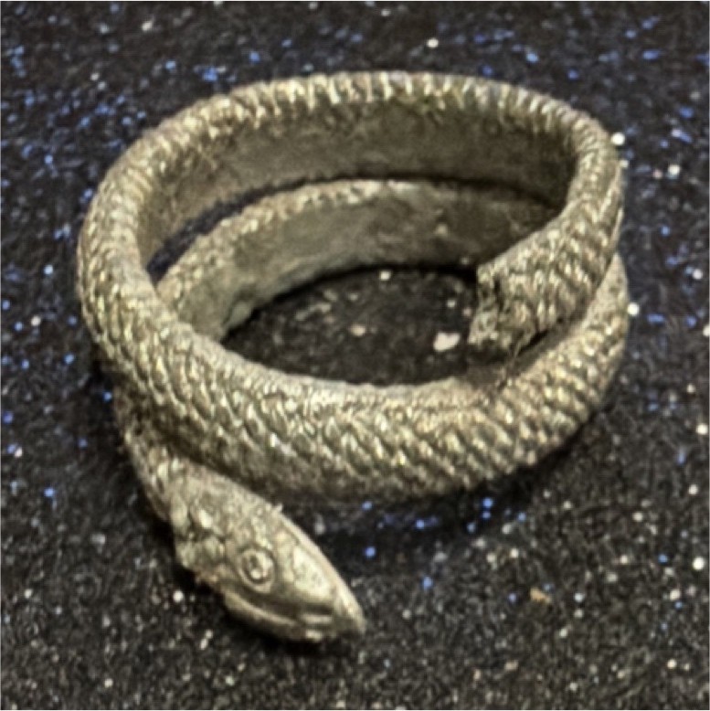 Silver Snake Wrap Adjustable Ring Size 7 Animal T… - image 1