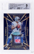2016 Select Dak Prescott #13 Sparks Prizm Black Laundry Tag NFL Shield BGS 9