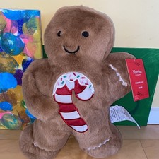 Martha Stewart Gingerbread Faux Fur Sprinkle Candy Cane Christmas Pillow NWT