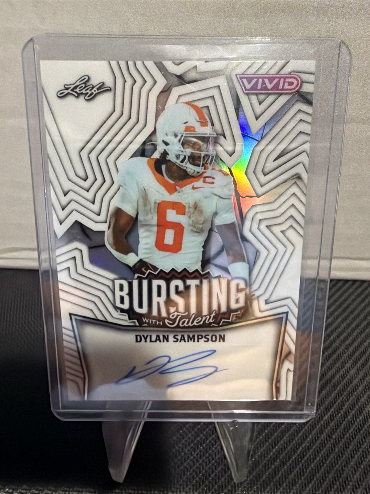 2025 Leaf Vivid DYLAN SAMPSON White cracked ice Rookie AUTO Autograph RC 1/5
