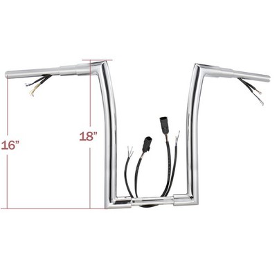 Prewired 16'' Ape Hanger for Harley Road King XL Softail Deluxe Fat Boy 2007-2013